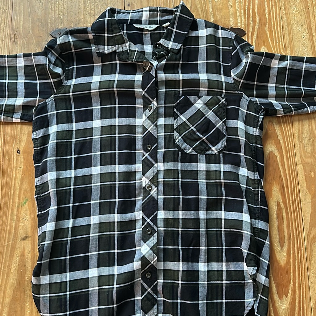 Athleta Plaid Button Down